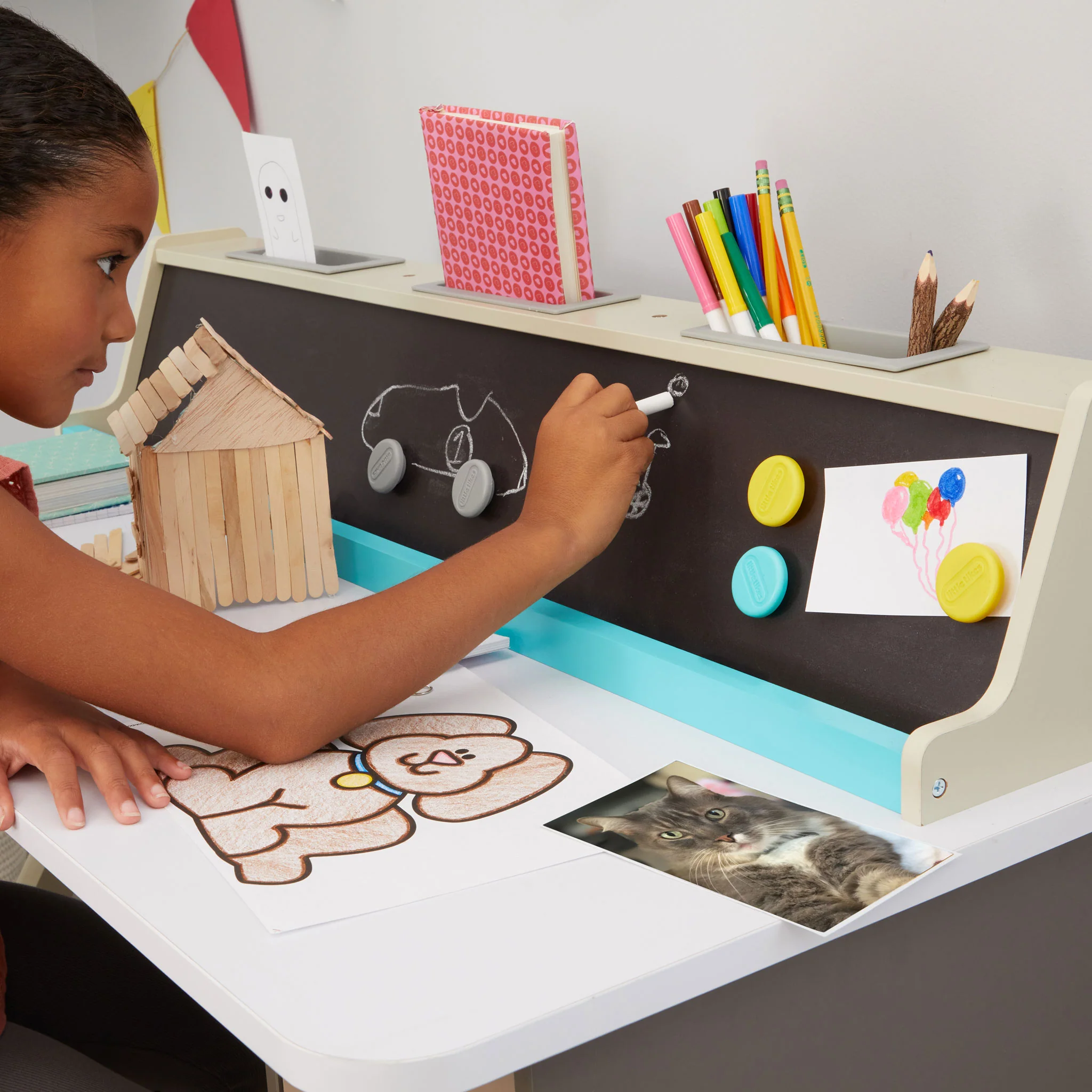 Little Tikes 2-in-1 Chalkboard Desk Container - Image 6