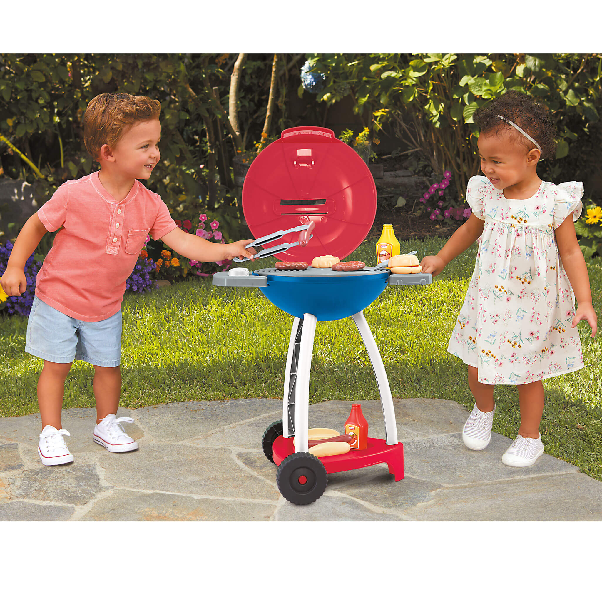 Little Tikes Red, White,& Blue – Sizzle 'n Serve Grill Toy - Image 3